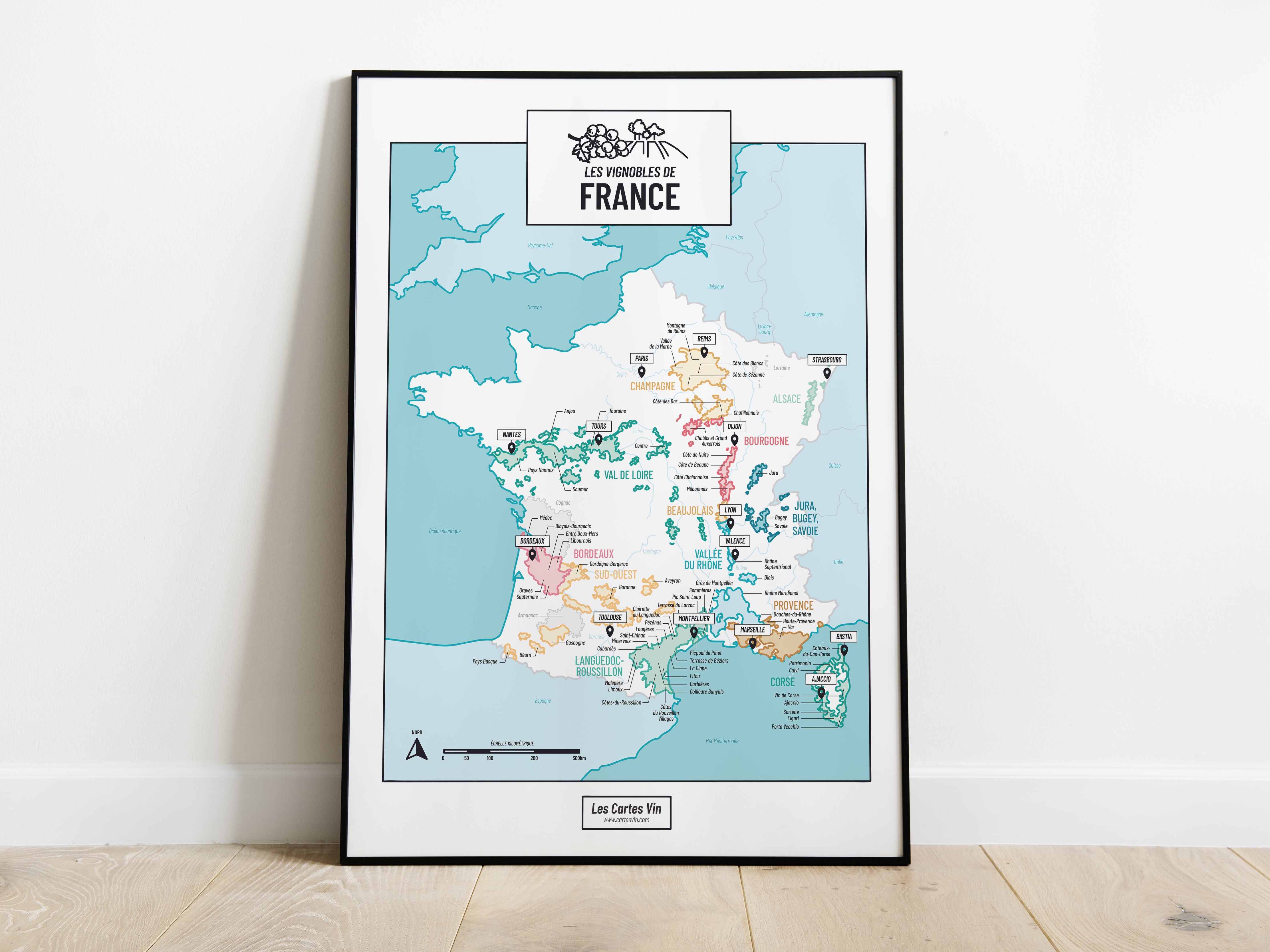 Poster Les vignobles de France – Cartes en main